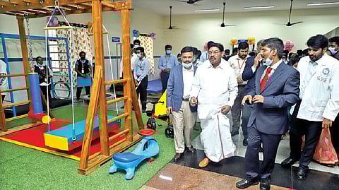 Founder Chancellor of SRM Institute of Science and Technology Dr TR Paarivendhar inaugurating the Autism Centre of Excellence at SRM MCH-RC