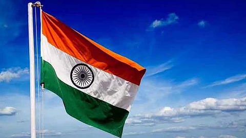 This flag, the forbearer of the present one, was saffron, white and green with Mahatma Gandhi?s spinning wheel at the centre.