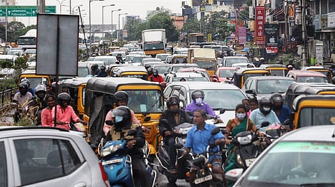 Traffic pile up on several arterial roads in Chennai