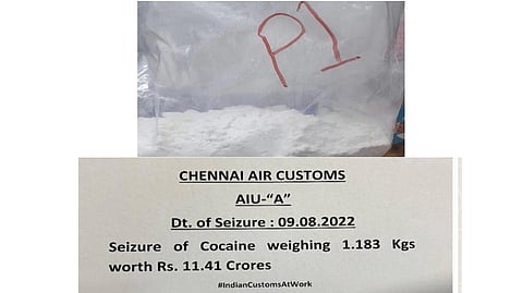 Customs seize cocaine worth Rs 11.41 crore at Chennai airport