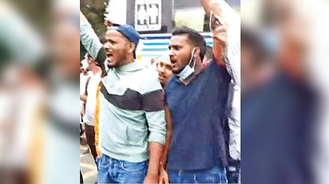 Protest by PFI activists