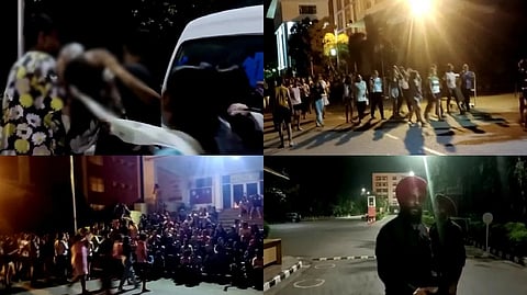 Student protests since Saturday night after it was reported that a woman student leaked obscene videos of several occupants