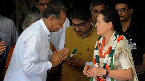 Ashok Gehlot met with the party's interim chief Sonia Gandhi at her residence at 10 Janpath