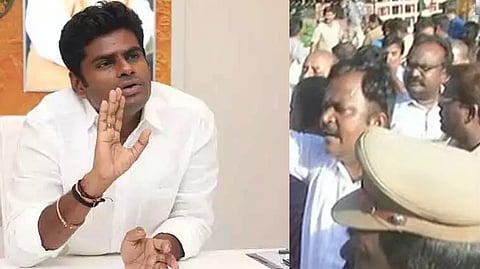 Annamalai; BJP cadres arguing with the cops