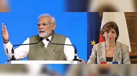 PM Modi; Catherine Colonna