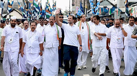 Rahul Gandhi taking part in the Yatra