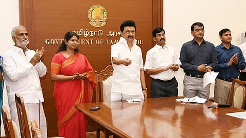 M K Stalin on Wednesday inaugurated projects worth Rs 300 crore for Lord Subramaniaswamy temple in Tiruchendur.