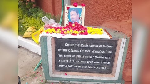 The place of compound wall of Madras HC were a bomb from SMS Emden warship hit and carried away a portion on September 22, 1914.