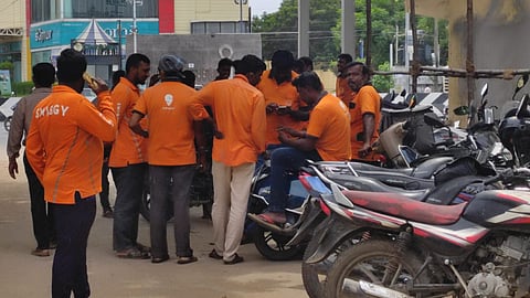Swiggy delivery agents have staged protests against new rules in Chennai