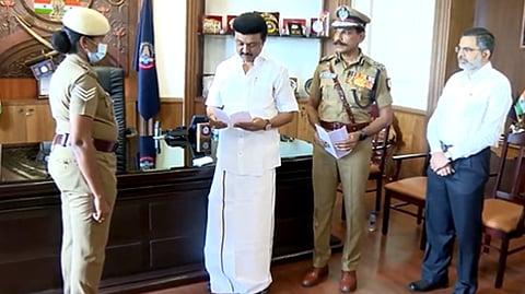 M K Stalin received grievance petitions from cops
