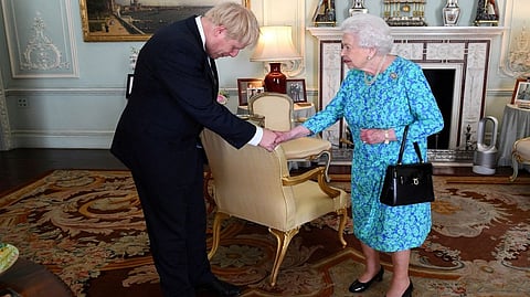 Former British Prime Minister Boris Johnson with Queen Elizabeth