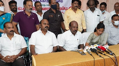 Ma Subramanian addressing the press