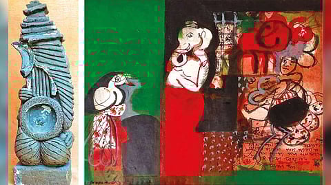 Sculpture by PS Nandhan; Art by P Gopinath.