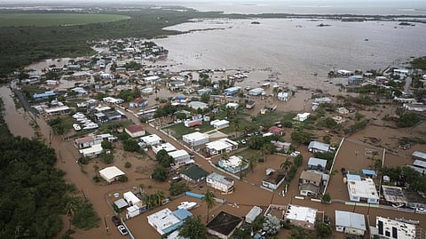Homes are flooded on Salinas Beach after the passing of Hurricane Fiona