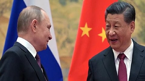 Russian President Vladimir Putin with Chinese President Xi Jinping