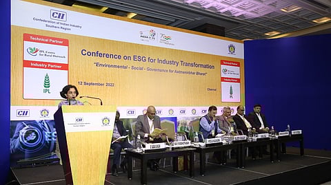 Pooja Kulkarni addressing in the CII Southern Region Conference on ESG for Industry Transformation today in Chennai