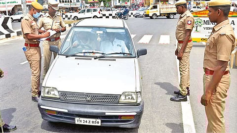 Police conducting vehicle checks