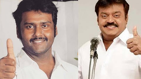 Vijayaprabakaran and DMDK founder and actor Vijayakanth
