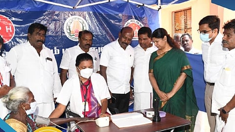 Health Minister Ma Subramanian and MP Kanimozhi visited fever camp in Thoothukudi