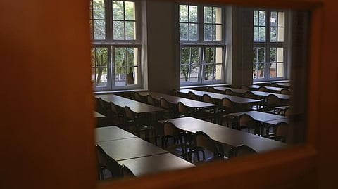 An empty classroom in Poland