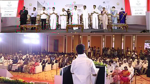 Stalin inaugurating new schemes for the growth of Micro, Small Medium Enterprises and a plan to encourage entrepreneurship development in Madurai.