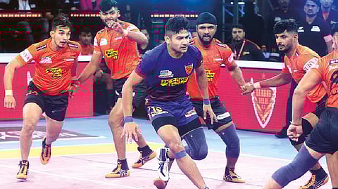 Naveen Kumar was the top scorer for Dabang Delhi with 13 points.