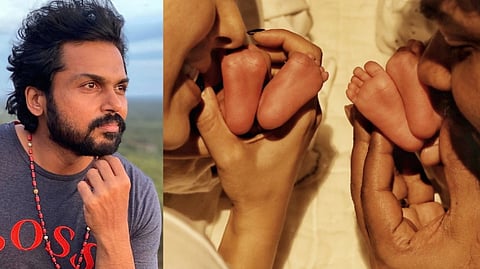 Karthi; Nayanthara and Vignesh Shivan with their twin baby boys.