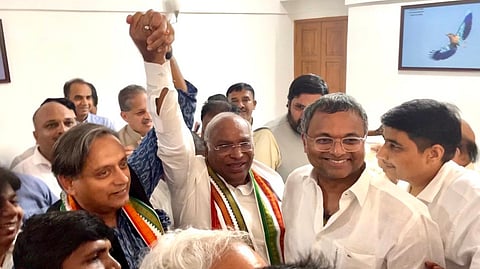 Tharoor and Kharge along with Karti
