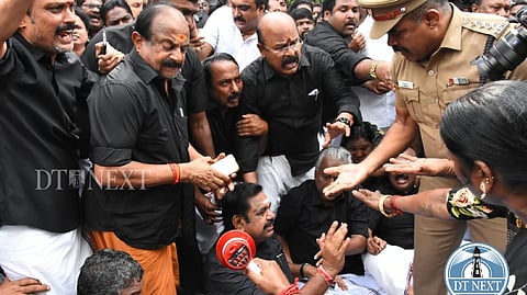 EPS and other AIADMK MLAs staging protest