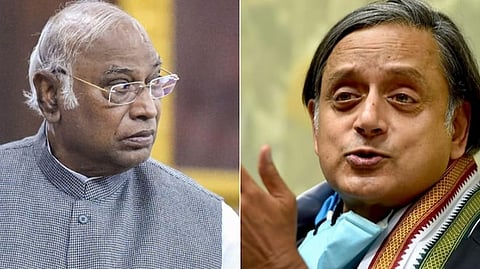 Mallikarjun Kharge and Shashi Tharoor