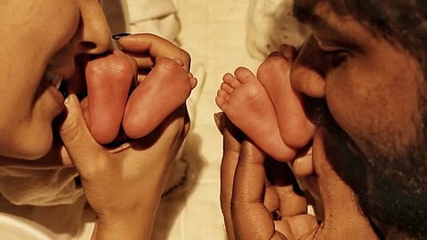 Nayanthara and Vignesh Shivan with their twin baby boys