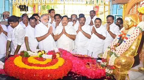 Leaders paid floral tributes to freedom fighter Pasumpon Muthramalinga Thevar on his 115th birth anniversary on Sunday