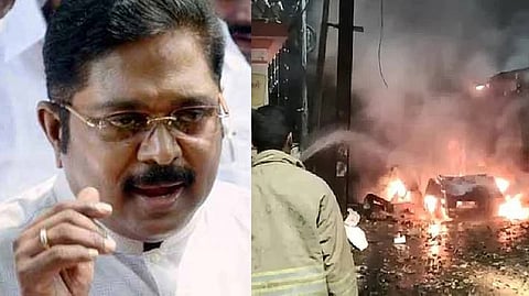 AMMK general secretary TTV Dhinakaran; Visual from the spot