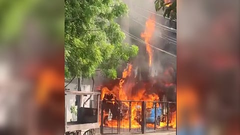 Fire at drug factory