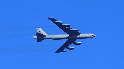 U.S. Air Force B-52 bomber flies during the annual recurring multinational
