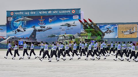 On the occasion, a new pattern of combat uniform for IAF personnel was launched.