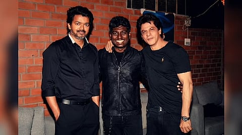 Recent snap of the actor with Vijay during Atlee's birthday bash.