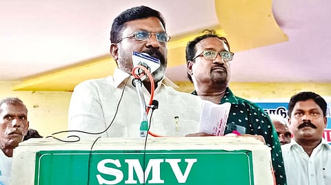 VCK chief Thol Thirumavalavan addressing the Human Rights Conference of Tribal Irula