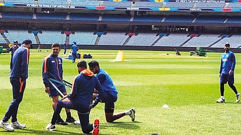 Indian team training at the MCG on Friday