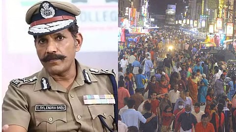 DGP C Sylendra Babu; Public thronging at streets during Deepavali sale.