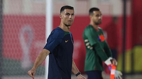 Portugal's Cristiano Ronaldo during training