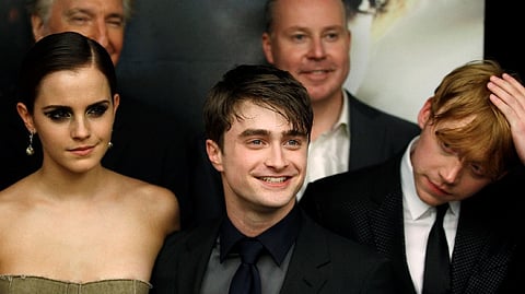 Daniel Radcliffe with the other 'Harry Potter' stars