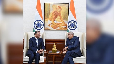 Chief Election Commissioner Arun Goel and Vice President Jagdeep Dhankar