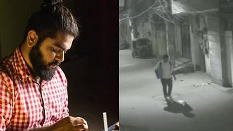 Aftab; Screengrab from the CCTV footage of Aftab walking with bag