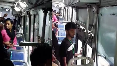 The bus with a leaky roof