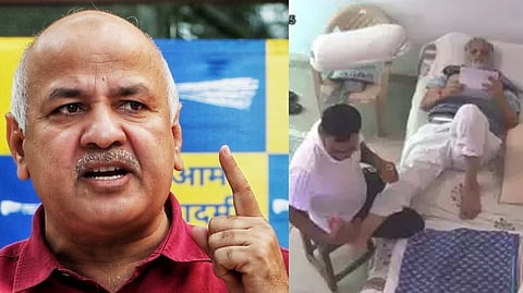 Satyendar Jain; Screengrab from the video which went viral on social media.