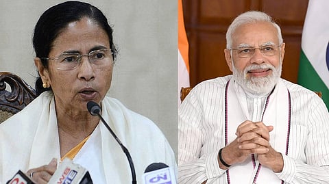 (L)West Bengal Chief Minister Mamata Banerjee and Prime Minister Narendra Modi