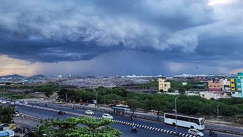 Dark clouds gather over Chennai ahead of heavy rain forecast