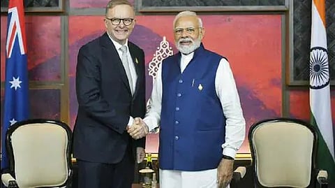 Australian Prime Minister Anthony Albanese with his Indian counterpart, Narendra Modi