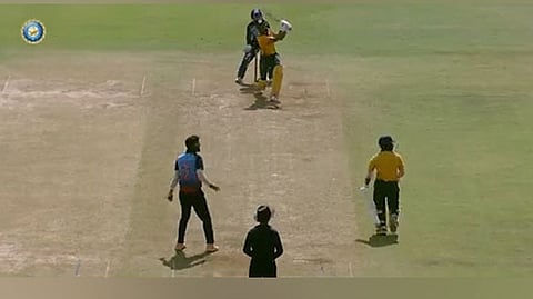 Indian batter Ruturaj Gaikwad in action